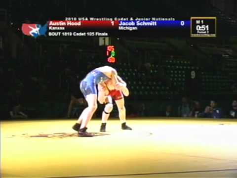 Cadet Freestyle Finals 105 pounds - Austin Hood vs. Jacob Schmitt