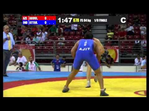 WWJC2013 / Magomed Abdulkhaligov - Ajit Attar (IND) - FS 84 kg - 1/8 final
