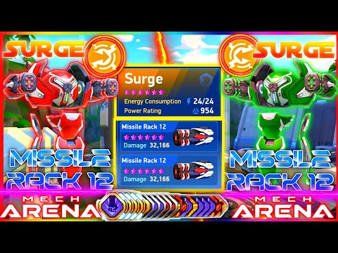 •|| MECH ARENA 🤩⚡ SURGE ⚡ MISSILE RACK 12 ⚡Triple NEMESIS 😱⚡||•