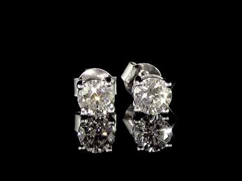 14k White Gold 1ct (TDW) Diamond Stud Earrings