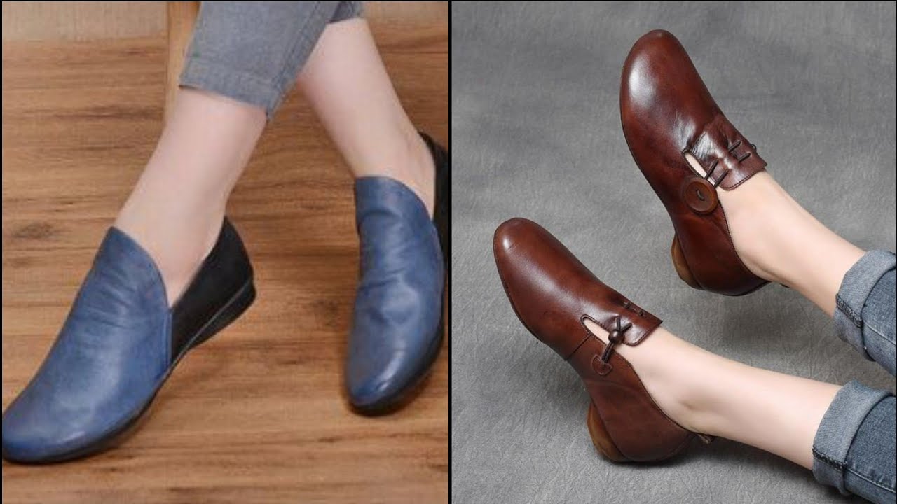 zapatos de piel para mujer vintage hebilla casual || zapatos de cuero nuevos