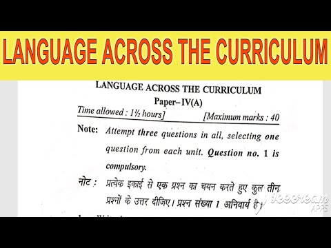 Language Across the Curriculum | B.Ed previous year question paper | 2019 question paper | MDU |CRSU