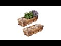 Holz Blumenkasten mit 3 Fächern Braun - Holzwerkstoff - Kunststoff - 44 x 13 x 18 cm