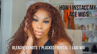 Wig Install Tutorial | Bleaching Knots | Plucking Frontal | All-day wear