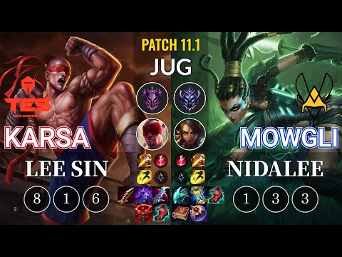 TES Karsa Lee Sin vs VIT Mowgli Nidalee Jungle - KR Patch 11.1