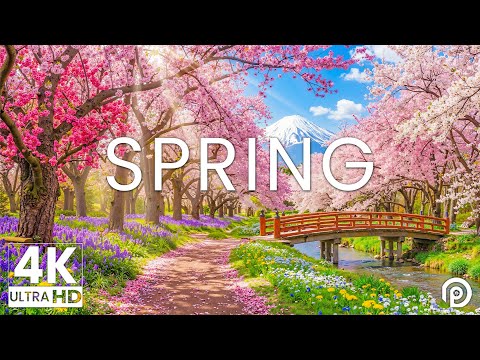 Japan Spring 4K 🌸 Beautiful Cherry Blossom - Relaxing Music With Beautiful Natural Landscapes