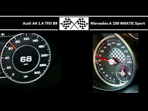 Audi A4 1.4 TFSI B9 VS. Mercedes A 250 4MATIC Sport - Acceleration 0-100km/h