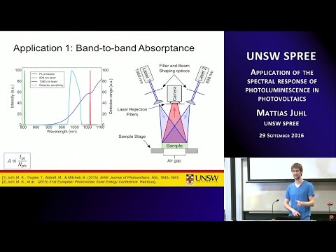 UNSW SPREE 201609-29 Mattias Juhl - Application of the spectral response of photoluminescence