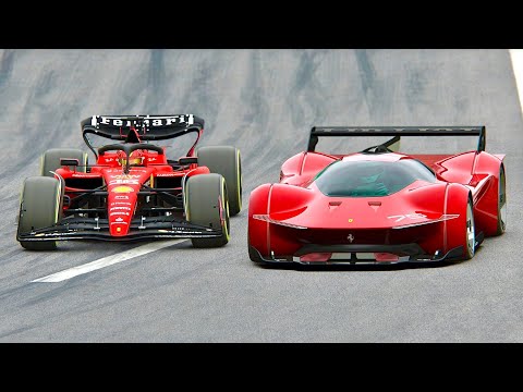 Ferrari F1 2023 SF-23 vs Ferrari Vision Gran Turismo - Imola GP