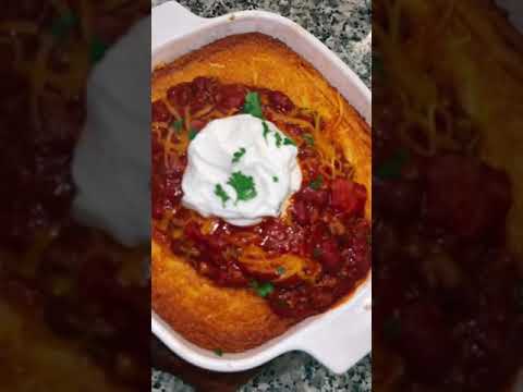 CORN BREAD CHILI BOWL 😫🤤recipe