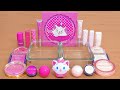 Pink Vs White Mixing Makeup Eyeshadow Into Slime ASMR