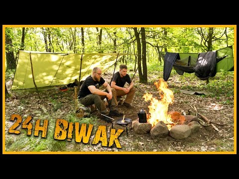 24h Übernachtung mit feinstem Essen im Wald - Outdoor Bushcraft Overnighter Biwak