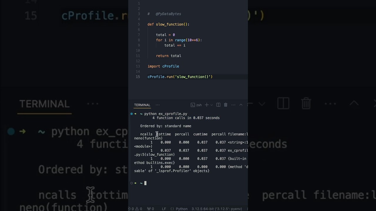 Is your Python code SLOW!? Use cProfile #pythontips