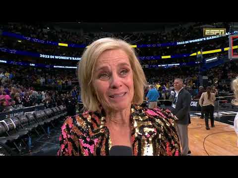 Kim Mulkey fights back tears after LSU wins national championship | ESPN College Basketball