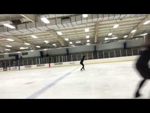 Madison ice arena training, pancake spin