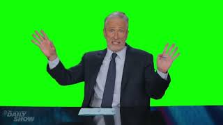 Jon Stewart "it feels so nice to be back at work after like 4 to 5 weeks...” green screen