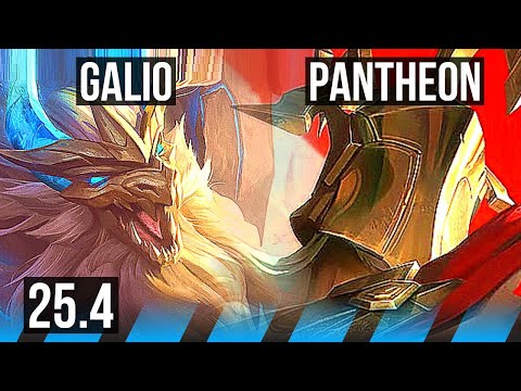 GALIO vs PANTHEON (MID) | 9/0/5, Legendary | KR Grandmaster | 25.4