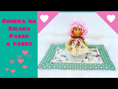 Boneca na xícara passo a passo