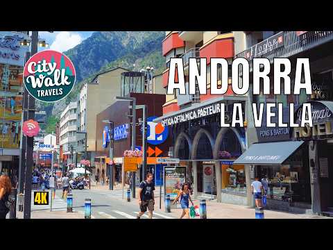 Andorra la Vella 🇦🇩 Walk | 4K | Natural Sound | Pyrenees Capital City Tour