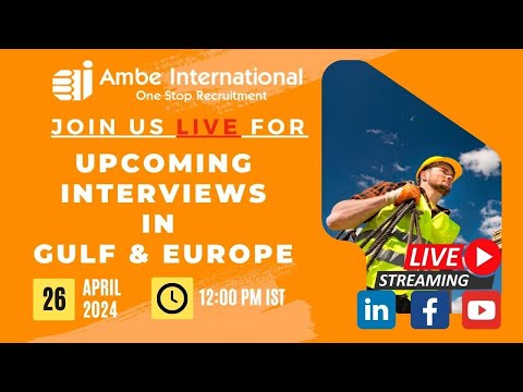 Dive into Career Opportunities: Live Session on Jobs in the Gulf and Europe ????