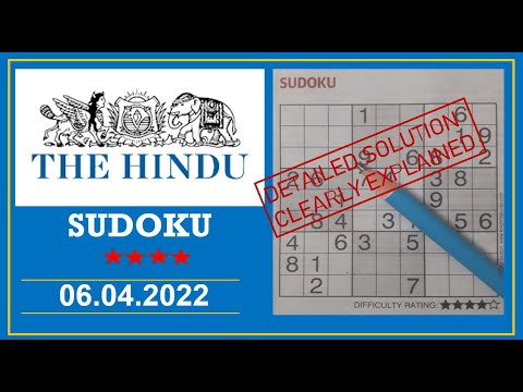 How to Solve 4 Star Hindu  Sudoku Apr 06, 2022 -  Tips and Techniques Clearly Explained