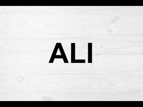 How To Pronounce Ali