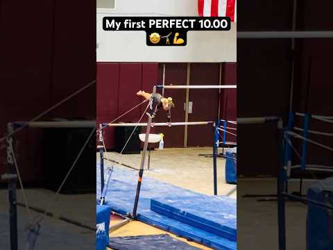 PERFECT “10.000” on Level 3 bar routine  #bestcoachever #gymnast #tinybutmighty #unevenbars