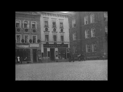 Festschmuck auf dem Markt beim Kamenzer Forstfest, 1921