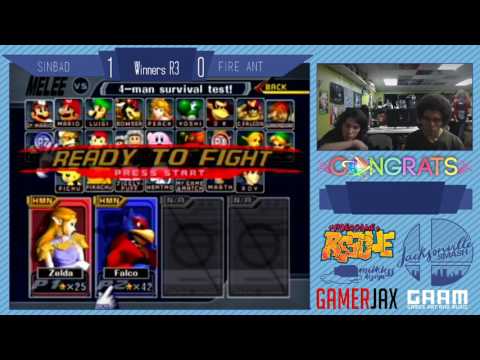 Jax Smash Weekly 2/16 - Sinbad(Sheik) Vs Fire Ant(Falco) - Melee Winners R3
