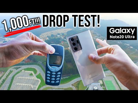 Samsung Galaxy Note 20 Ultra DROP TEST from 1000FT!! - vs NOKIA 3310