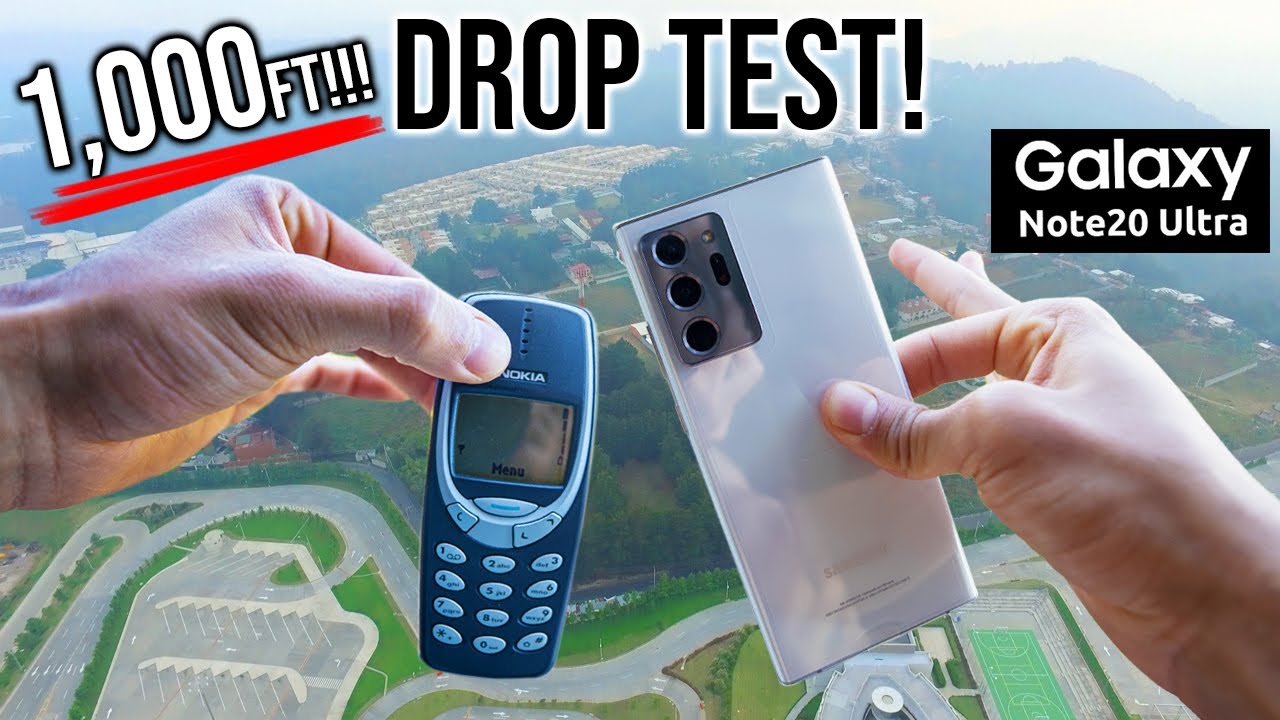 Samsung Galaxy Note 20 Ultra DROP TEST from 1000FT!! - vs NOKIA 3310