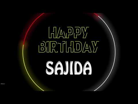 Sajida, Happy birthday to you Sajida, Happy Birthday dancing and lighting whatsapp status
