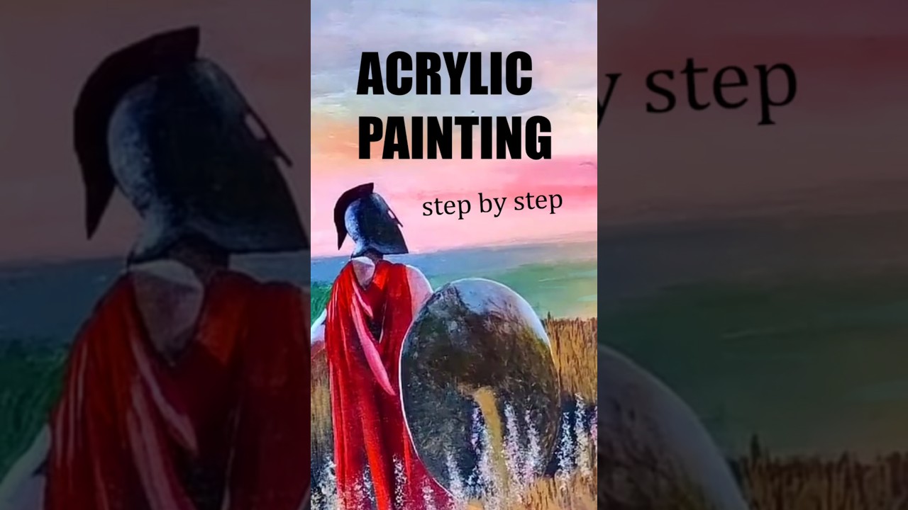 Acrylic painting spartan warrior..