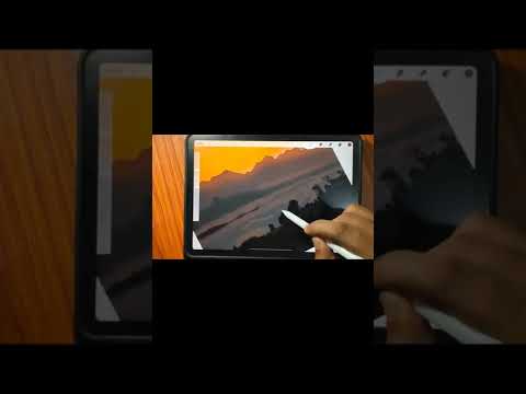 Anyone Draw a Stylized Landscape in Procreate- Easy Drawing For Ipad #short