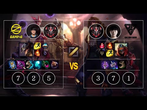 OZ Crown Twisted Fate vs OMG Curse Zed Mid - KR GrandMaster Patch 10.10