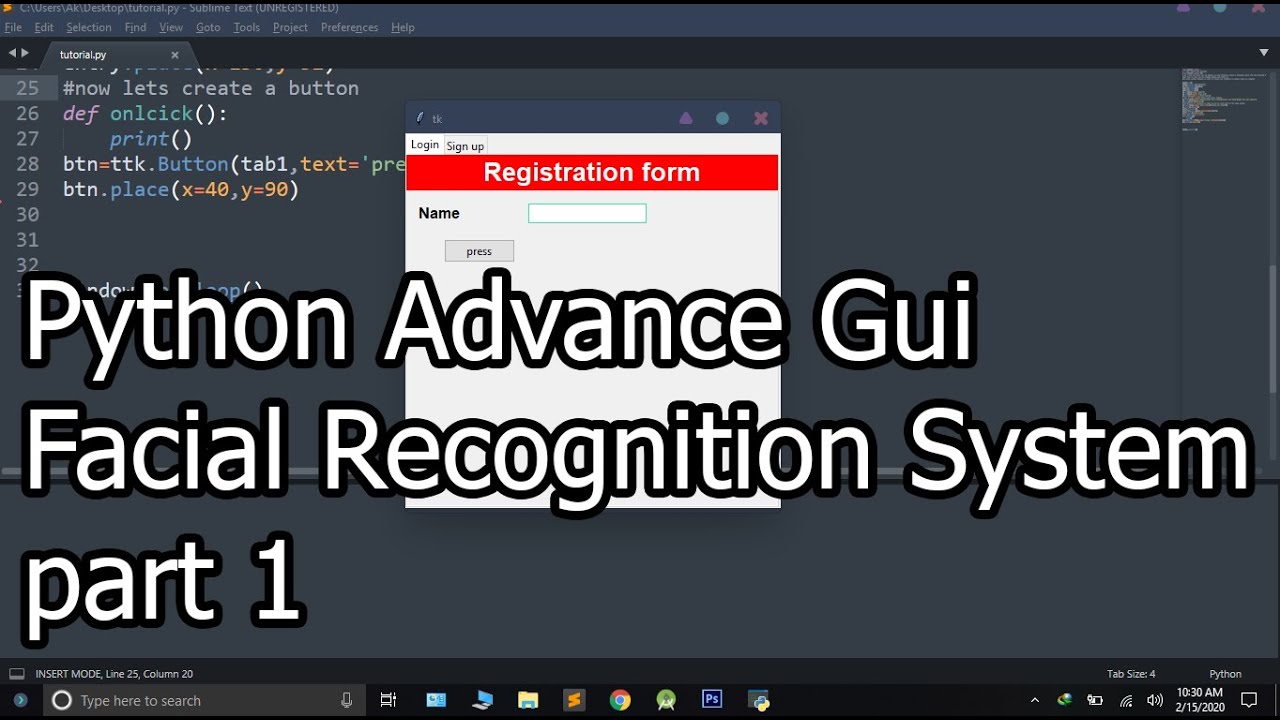 Python Advance GUI Tutorial for Desktop Applications With Database Part1