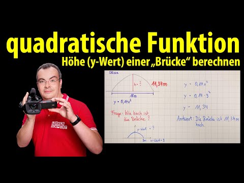 Quadratic function - Calculating the height (y-value) of a bridge | Teacher Schmidt