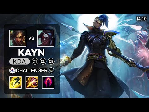 Kayn vs Nidalee Jungle - KR Grandmaster - Patch 14.10 Season 14
