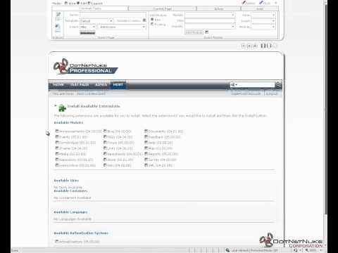 Install Available Extensions in DotNetNuke