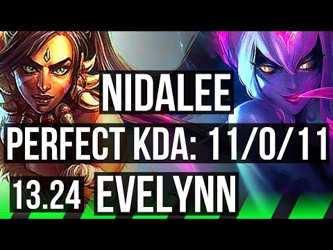 NIDALEE vs EVELYNN (JNG) | 11/0/11, Legendary, 900+ games | EUW Grandmaster | 13.24