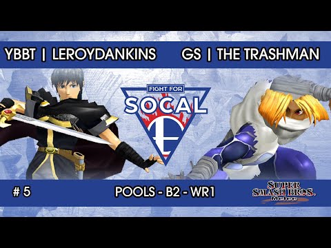 Fight For SoCal 5 - YBBT | leroydankins (Marth) VS GS | The Trashman (Sheik) - SSBM - Pools B2 (WR1)