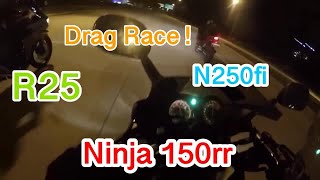 Download lagu Kawasaki Ninja 150 (2strokes) vs Kawasaki Ninja 250FI vs Yamaha R25 (DRAG RACE) mp3 Download lagu Kawasaki Ninja 150 (2strokes) vs Kawasaki Ninja 250FI vs Yamaha R25 (DRAG RACE) mp3