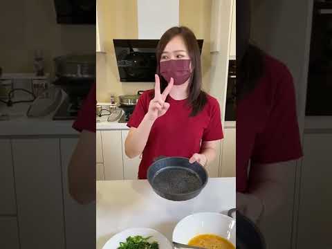 Vol 016 - Fried Spinach with Egg | 菠菜煎蛋 - Shermaine Kitchen x 表弟好煮意 の 气炸烤箱售后服务