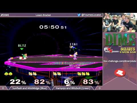 DIME 15 Melee - Sunflash and MiniMidge (Blue) vs Blitzbolt and Hamyojo (Green) - Losers Bracket