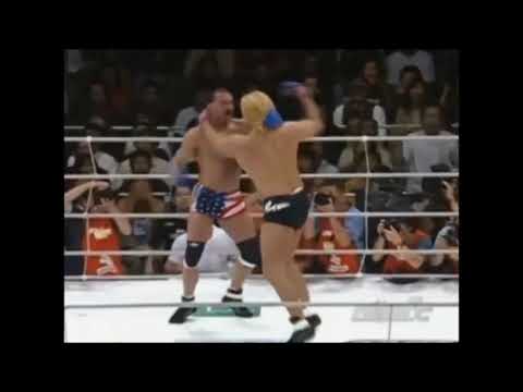 PRIDE 21: Don Frye gets kneed in the head and loses his mouthpiece