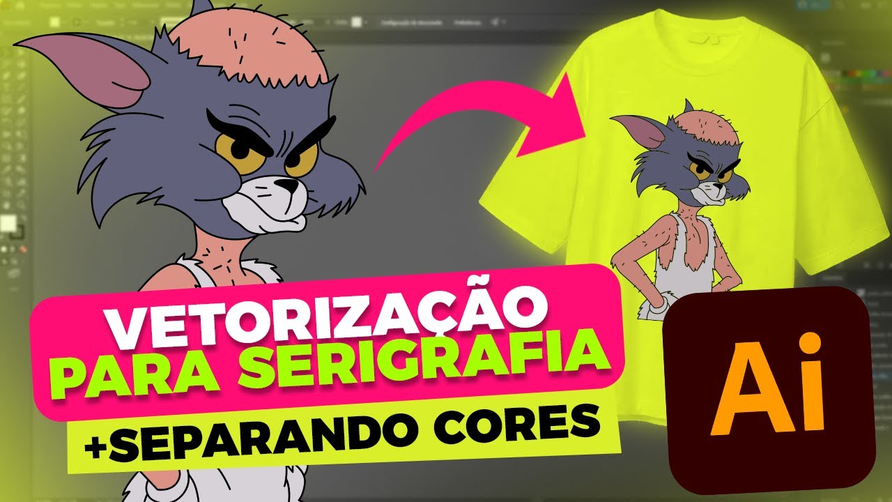 VETORIZAÇÃO para SERIGRAFIA no illustrator + separação de cores