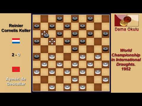 Ayméri de Descallar (MAR) - Reinier Cornelis Keller (NLD). Draughts World Championship. 1952.