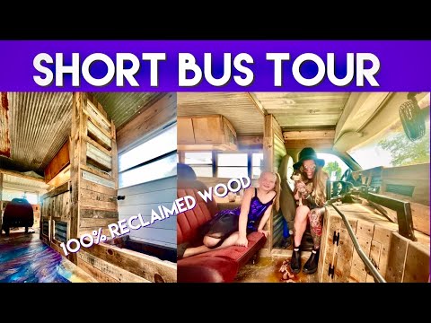 Short Bus Tour: Pallet Wood Skoolie Conversion