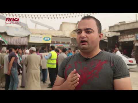 وقفة تضامنية مع الدفاع المدني في مدينة معرة النعمان في ريف إدلب