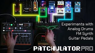 Video thumbnail for Boredbrain Patchulator Pro: Experiments with Analog Drums, FM Synth, and Guitar Pedal Effects by Boredbrain Music